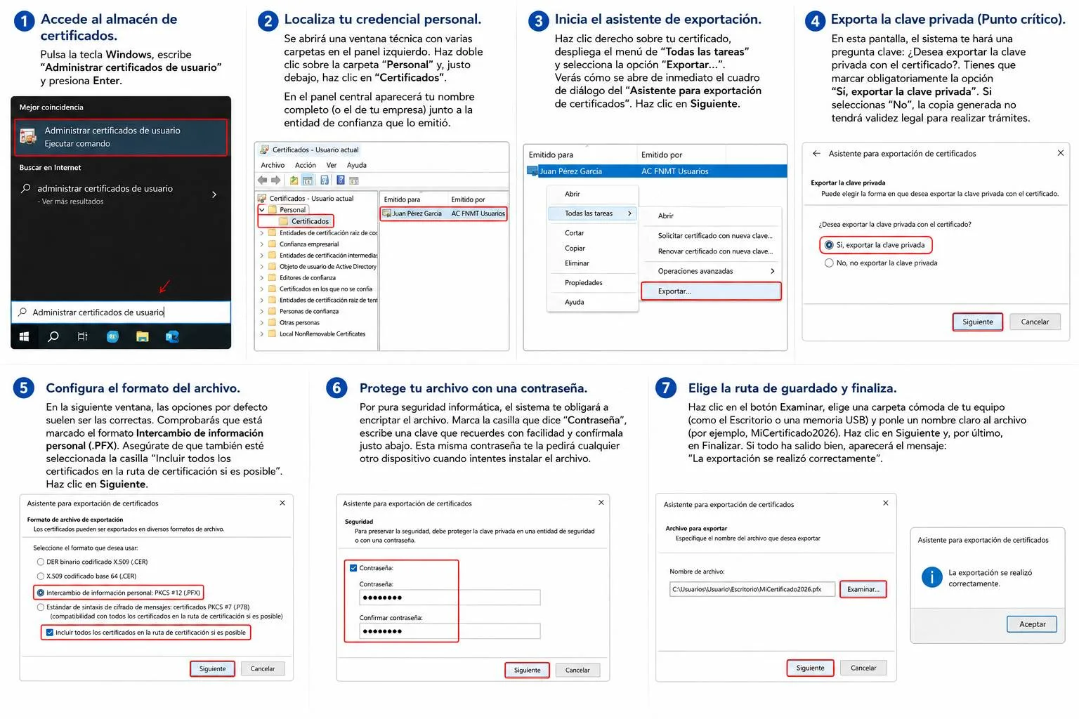¿Cómo exportar tu certificado digital?